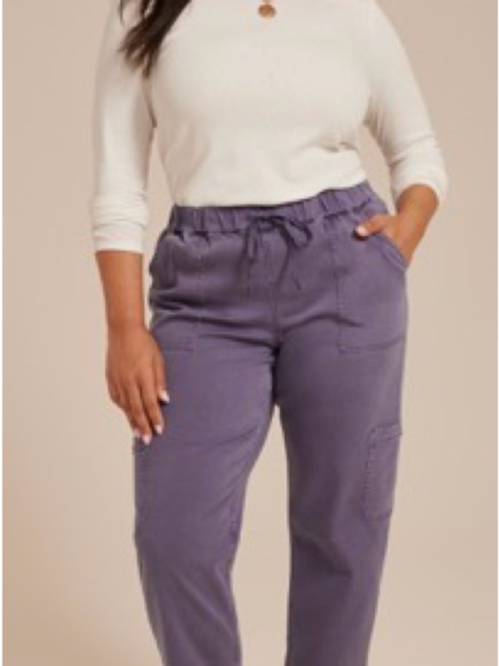 Maurice’s - Drawstring Cargo Pants in Lavender Purple - Women's Plus